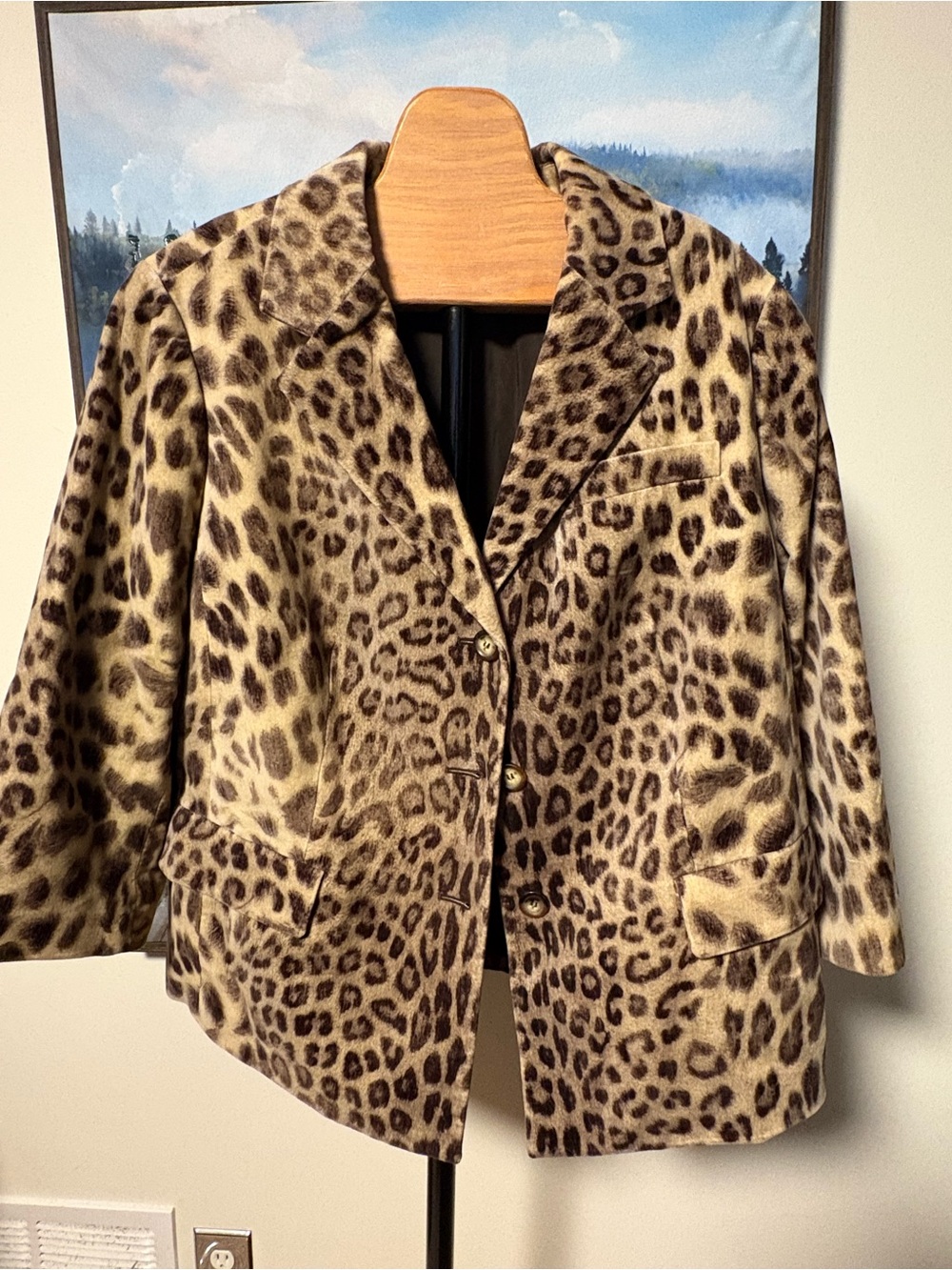 Talbots Leopard Print Blazer in Tan and Brown